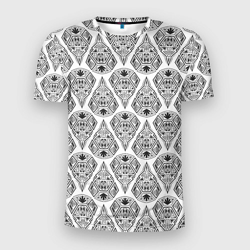Мужская спорт-футболка Черно-белый геометрический узор Арт деко / 3D-принт – фото 1
