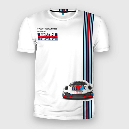 Мужская спорт-футболка Porsche Martini Racing / 3D-принт – фото 1