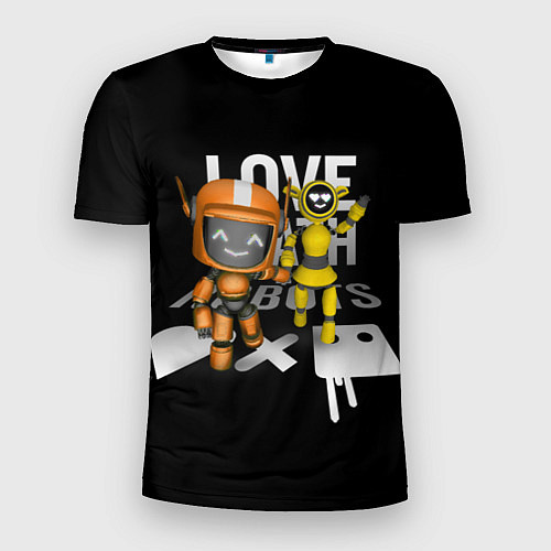 Мужская спорт-футболка 3д роботы с подписью / 3D-принт – фото 1