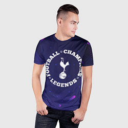 Футболка спортивная мужская Символ Tottenham и круглая надпись Football Legend, цвет: 3D-принт — фото 2