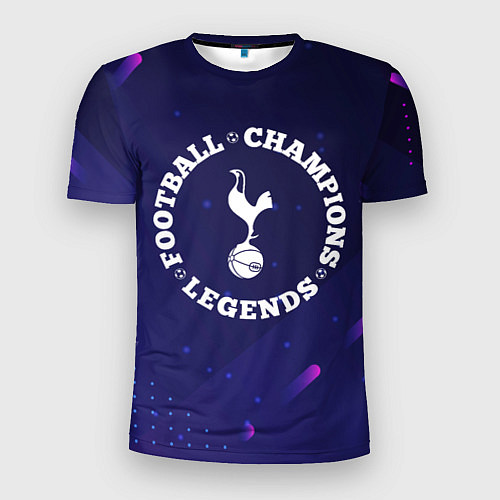 Мужская спорт-футболка Символ Tottenham и круглая надпись Football Legend / 3D-принт – фото 1