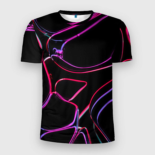 Мужская спорт-футболка Неоновые линзы во тьме - Розовый / 3D-принт – фото 1