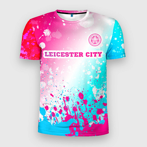 Мужская спорт-футболка Leicester City Neon Gradient / 3D-принт – фото 1