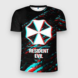 Мужская спорт-футболка Resident Evil в стиле Glitch Баги Графики на темно