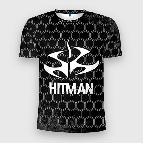 Мужская спорт-футболка Hitman Glitch на темном фоне / 3D-принт – фото 1