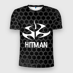 Мужская спорт-футболка Hitman Glitch на темном фоне