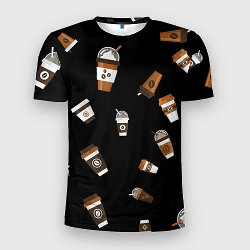Мужская спорт-футболка Кофейные стаканы / 3D-принт – фото 1