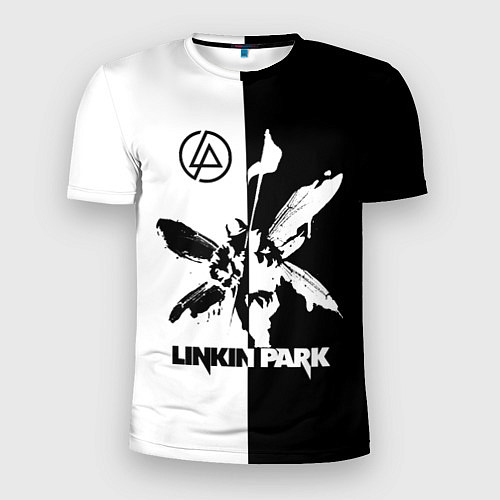 Мужская спорт-футболка Linkin Park логотип черно-белый / 3D-принт – фото 1