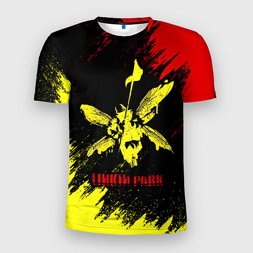 Мужская спорт-футболка Linkin Park желто-красный / 3D-принт – фото 1