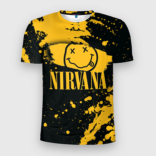 Мужская спорт-футболка NIRVANA логотип и краска / 3D-принт – фото 1