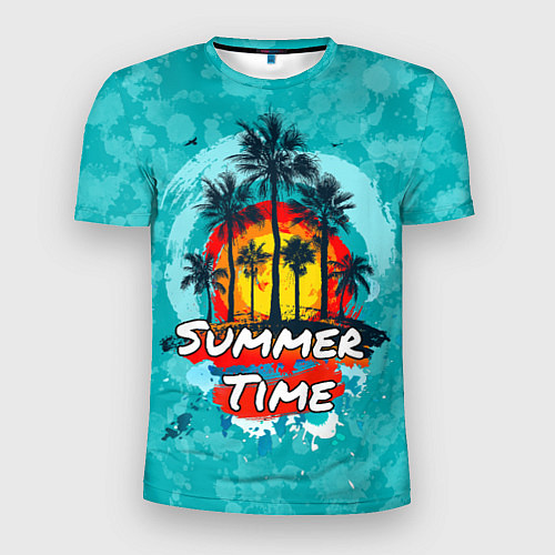 Мужская спорт-футболка Summer time - летнее время / 3D-принт – фото 1