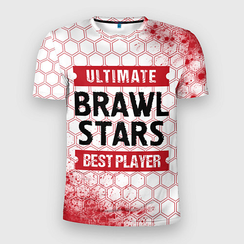 Мужская спорт-футболка Brawl Stars: красные таблички Best Player и Ultima / 3D-принт – фото 1