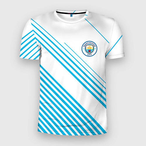 Мужская спорт-футболка Манчестер сити голубые полоски / 3D-принт – фото 1