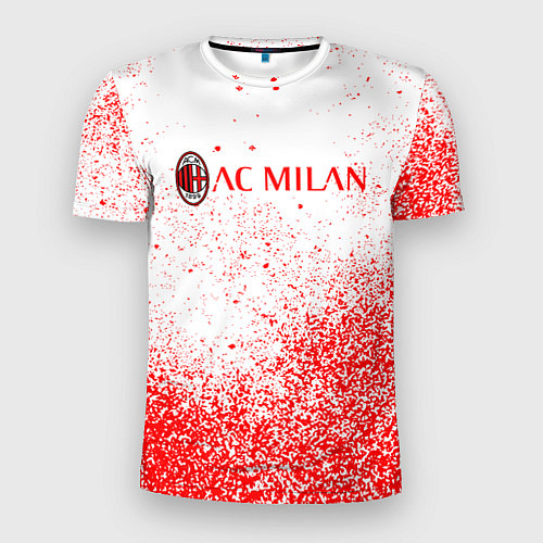 Мужская спорт-футболка Ac milan красные брызги / 3D-принт – фото 1
