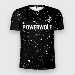 Мужская спорт-футболка Powerwolf Glitch на темном фоне