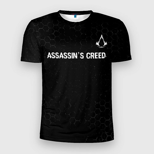 Мужская спорт-футболка Assassins Creed Glitch на темном фоне / 3D-принт – фото 1