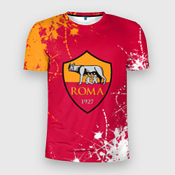 Мужская спорт-футболка Roma : рома брызги красок