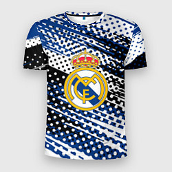 Футболка спортивная мужская Real madrid Реал Мадрид краски, цвет: 3D-принт