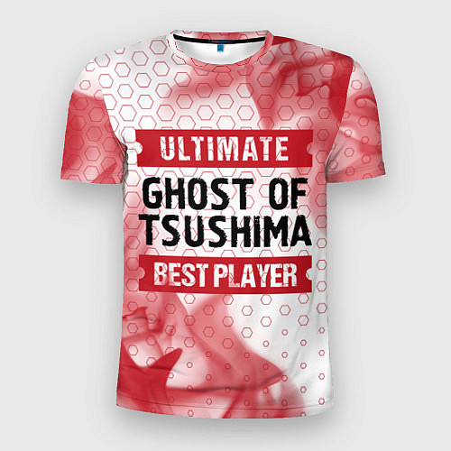 Мужская спорт-футболка Ghost of Tsushima: красные таблички Best Player и / 3D-принт – фото 1
