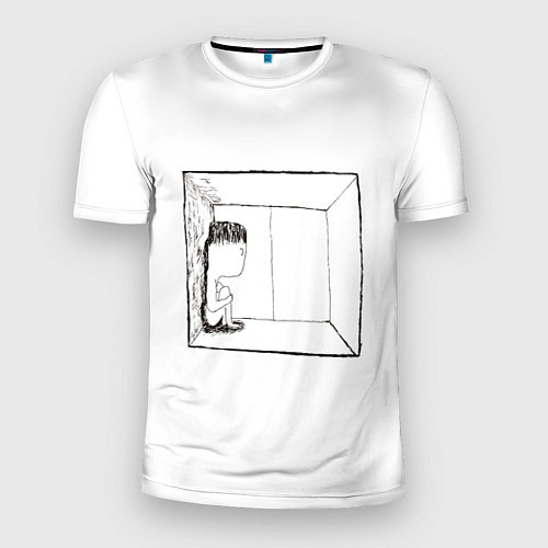 Мужская спорт-футболка Грустяш у окна / 3D-принт – фото 1