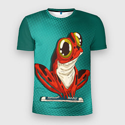 Мужская спорт-футболка Странная красная лягушка