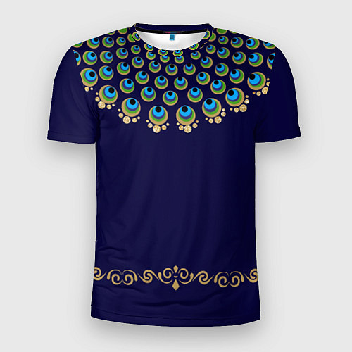 Мужская спорт-футболка Павлиньи перья с вензелями / 3D-принт – фото 1