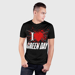 Футболка спортивная мужская Green Day Сердце, цвет: 3D-принт — фото 2