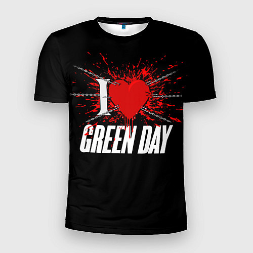 Мужская спорт-футболка Green Day Сердце / 3D-принт – фото 1