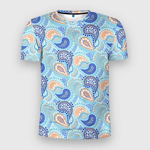 Мужская спорт-футболка Турецкий огурец Turkish cucumber blue pattern / 3D-принт – фото 1