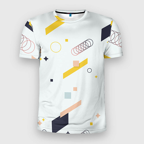 Мужская спорт-футболка Абстрактное Геометрическое Движение Колец и Паралл / 3D-принт – фото 1