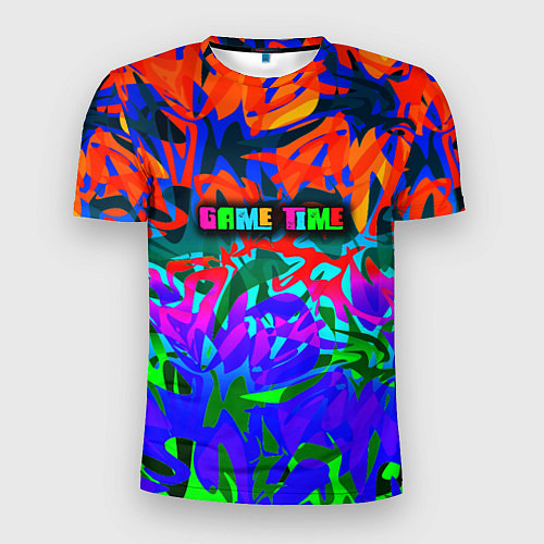 Мужская спорт-футболка Game time Абстрактный пятнистый узор / 3D-принт – фото 1