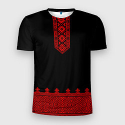 Мужская спорт-футболка Черная славянская рубаха