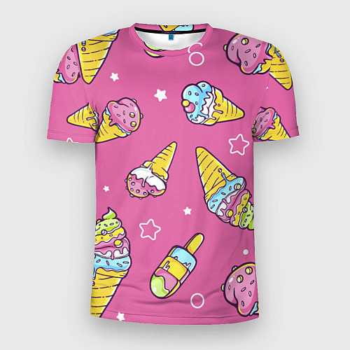 Мужская спорт-футболка Разноцветное Мороженое Со Звёздочками / 3D-принт – фото 1