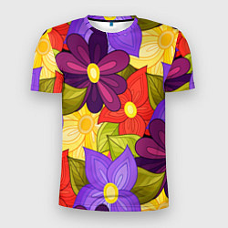 Футболка спортивная мужская MULTICOLORED PANSIES, цвет: 3D-принт