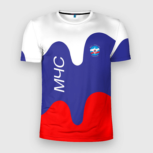 Мужская спорт-футболка МЧС - флаг России / 3D-принт – фото 1