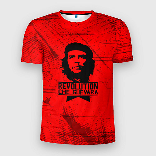 Мужская спорт-футболка Че Гевара - на красном фоне / 3D-принт – фото 1