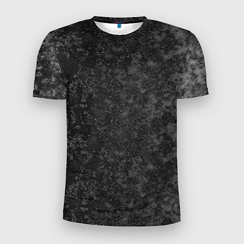 Мужская спорт-футболка Black marble Черный мрамор / 3D-принт – фото 1