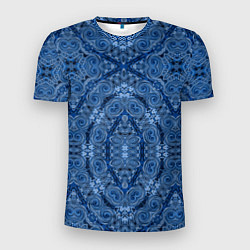 Футболка спортивная мужская Gray blue ethnic arabic ornament, цвет: 3D-принт