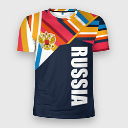 Футболка спортивная мужская RUSSIA - RETRO COLORS, цвет: 3D-принт