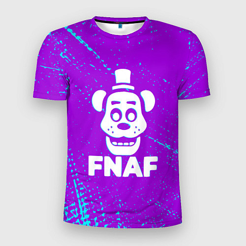 Мужская спорт-футболка Пять ночей с фредди - неон / 3D-принт – фото 1