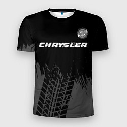 Мужская спорт-футболка Chrysler Speed на темном фоне со следами шин