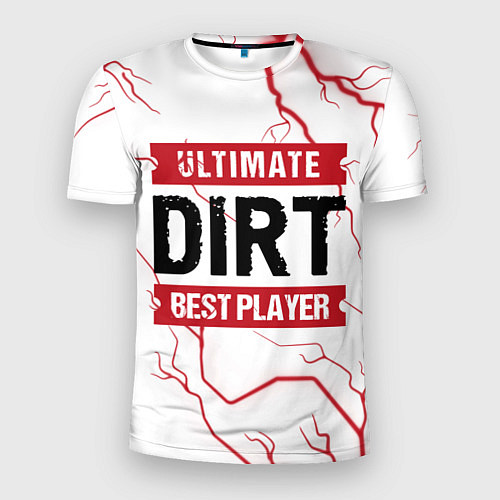 Мужская спорт-футболка Dirt: красные таблички Best Player и Ultimate / 3D-принт – фото 1