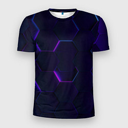 Мужская спорт-футболка Фигурный фиолетовый фон