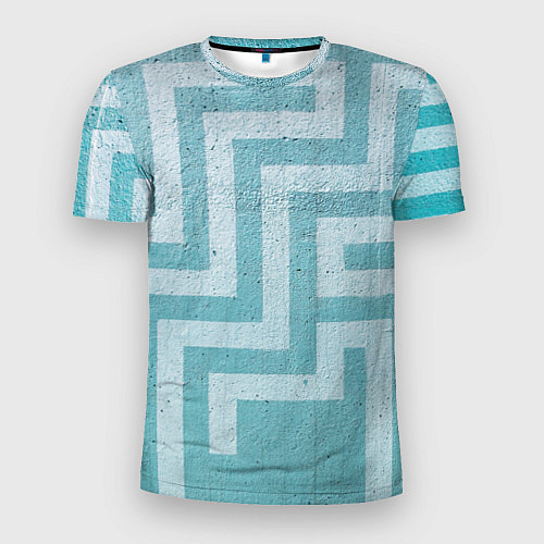 Мужская спорт-футболка Абстрактный лабиринт на поверхности - Голубой / 3D-принт – фото 1
