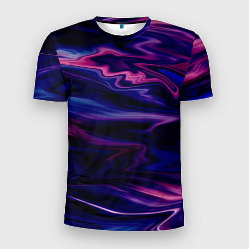 Мужская спорт-футболка Фиолетово-розовый абстрактный узор / 3D-принт – фото 1