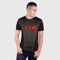Футболка спортивная мужская GYM - Красные соты, цвет: 3D-принт — фото 2