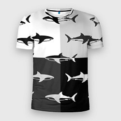 Мужская спорт-футболка Стая акул - pattern