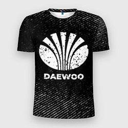 Мужская спорт-футболка Daewoo с потертостями на темном фоне