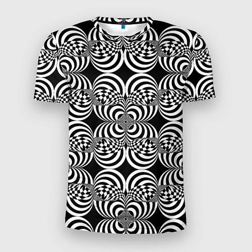 Мужская спорт-футболка Фракталы - оптическая иллюзия / 3D-принт – фото 1