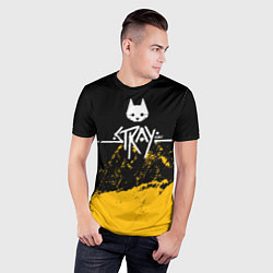 Футболка спортивная мужская Stray - одинокий кот, цвет: 3D-принт — фото 2